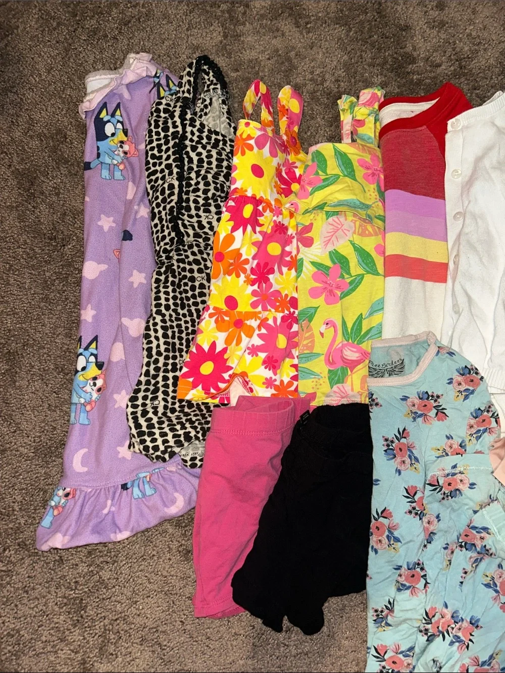 Toddler girls 4T pjs, romper, top, swimsuit, shorts bundle!!